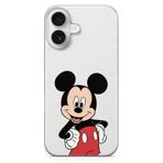 Manitoba iPhone 16 Plus Uyumlu Baskılı Yumuşak Silikon Şeffaf Telefon Kılıfı, Mickey Mouse Desen