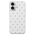 Manitoba iPhone 16 Plus Uyumlu Baskılı Yumuşak Silikon Şeffaf Telefon Kılıfı, Mor Kalp Deseni