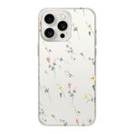 Manitoba iPhone 16 Pro Max ile Uyumlu Baskılı Yumuşak Silikon Şeffaf Telefon Kılıfı, Çiçek Deseni
