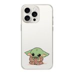 Manitoba iPhone 16 Pro Max Uyumlu Baby Yoda Tasarımlı Şeffaf Telefon Kılıfı, Silikon, Çok Renkli