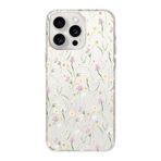 Manitoba iPhone 16 Pro Uyumlu Baskılı Yumuşak Silikon Şeffaf Telefon Kılıfı, Çiçek Deseni