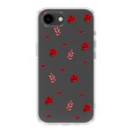 Manitoba iPhone 16e ile Uyumlu Baskılı Yumuşak Silikon Şeffaf Telefon Kılıfı, Uğur Böceği ve Kalp Deseni