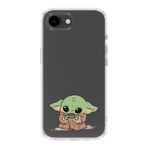 Manitoba iPhone 16E Uyumlu Baby Yoda Tasarımlı Baskılı Şeffaf Telefon Kılıfı