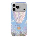 Manitoba iPhone 17 Pro Max Uyumlu Baskılı Yumuşak Silikon Şeffaf Telefon Kılıfı, Çiçek Balon Deseni