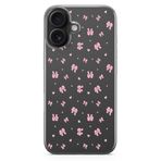 Manitoba iPhone 17 Uyumlu Baskılı Yumuşak Silikon Şeffaf Telefon Kılıfı, Çiçek ve Kalp Deseni