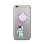 Manitoba iPhone 6 Plus / 6S Plus ile Uyumlu Astronot Tasarımlı Baskılı Şeffaf Telefon Kılıfı