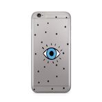 Manitoba iPhone 6 Plus / 6S Plus ile Uyumlu Baskılı Yumuşak Silikon Şeffaf Telefon Kılıfı, Göz Deseni