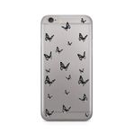 Manitoba iPhone 6 Plus / 6S Plus ile Uyumlu Baskılı Yumuşak Silikon Şeffaf Telefon Kılıfı, Kelebek Deseni