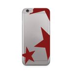 Manitoba iPhone 6 Plus / 6S Plus ile Uyumlu Baskılı Yumuşak Silikon Şeffaf Telefon Kılıfı, Kırmızı Desen