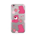 Manitoba iPhone 6 Plus / 6S Plus ile Uyumlu Baskılı Yumuşak Silikon Şeffaf Telefon Kılıfı, Pembe Ayı Desen