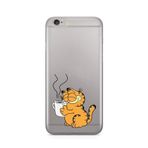 Manitoba iPhone 6 Plus / 6S Plus ile Uyumlu Garfield Tasarımlı Baskılı Şeffaf Telefon Kılıfı
