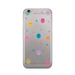 Manitoba iPhone 6 Plus / 6S Plus ile Uyumlu Gülen Yüz ve Yıldızlar Tasarımlı Şeffaf Telefon Kılıfı