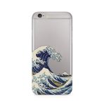 Manitoba iPhone 6 Plus / 6S Plus ile Uyumlu Kanagawa Dalgası Tasarımlı Şeffaf Telefon Kılıfı, Çok Renkli