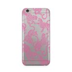 Manitoba iPhone 6 Plus / 6S Plus ile Uyumlu Leopar Tasarımlı Şeffaf Telefon Kılıfı, Silikon, Çok Renkli