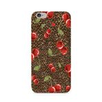Manitoba iPhone 6 Plus / 6S Plus ile Uyumlu Leopar ve Kiraz Tasarımlı Baskılı Şeffaf Telefon Kılıfı