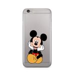 Manitoba iPhone 6 Plus / 6S Plus ile Uyumlu Mickey Tasarımlı Şeffaf Telefon Kılıfı, Silikon, Çok Renkli