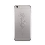 Manitoba iPhone 6 Plus / 6S Plus ile Uyumlu Minimal Çiçek Tasarımlı Şeffaf Telefon Kılıfı