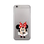 Manitoba iPhone 6 Plus / 6S Plus ile Uyumlu Minnie Mouse Tasarımlı Baskılı Şeffaf Silikon Telefon Kılıfı