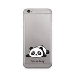 Manitoba iPhone 6 Plus / 6S Plus ile Uyumlu Panda Tasarımlı Şeffaf Telefon Kılıfı, Silikon, Çok Renkli