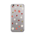 Manitoba iPhone 6 Plus / 6S Plus ile Uyumlu Papatya Arı Tasarımlı Baskılı Şeffaf Telefon Kılıfı