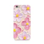 Manitoba iPhone 6 Plus / 6S Plus ile Uyumlu Pastel Çiçek Tasarımlı Baskılı Şeffaf Silikon Telefon Kılıfı