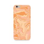 Manitoba iPhone 6 Plus / 6S Plus ile Uyumlu Sarı Desen Tasarımlı Şeffaf Telefon Kılıfı