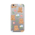 Manitoba iPhone 6 Plus / 6S Plus ile Uyumlu Sevimli Ayıcık Tasarımlı Baskılı Şeffaf Telefon Kılıfı