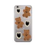 Manitoba iPhone 6 Plus / 6S Plus ile Uyumlu Sevimli Ayıcık Tasarımlı Şeffaf Telefon Kılıfı, Çok Renkli
