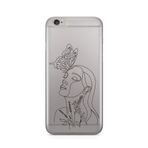Manitoba iPhone 6 Plus / 6S Plus ile Uyumlu Soyut Sanat Tasarımlı Şeffaf Telefon Kılıfı, Silikon, Çok Renkli