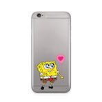 Manitoba iPhone 6 Plus / 6S Plus ile Uyumlu SpongeBob Tasarımlı Baskılı Şeffaf Silikon Telefon Kılıfı