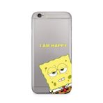 Manitoba iPhone 6 Plus / 6S Plus ile Uyumlu SpongeBob Tasarımlı Şeffaf Silikon Telefon Kılıfı, Çok Renkli