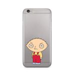 Manitoba iPhone 6 Plus / 6S Plus ile Uyumlu Stewie Griffin Tasarımlı Şeffaf Telefon Kılıfı, Silikon, Çok Renkli
