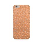 Manitoba iPhone 6 Plus / 6S Plus ile Uyumlu Turuncu Leopar Desenli Baskılı Şeffaf Silikon Telefon Kılıfı