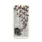 Manitoba iPhone 6 Plus / 6S Plus ile Uyumlu Vintage Kelebek Tasarımlı Baskılı Şeffaf Telefon Kılıfı