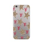 Manitoba iPhone 6 Plus / 6S Plus ile Uyumlu Yıldız ve Fiyonk Tasarımlı Baskılı Şeffaf Silikon Telefon Kılıfı