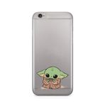 Manitoba iPhone 6 Plus / 6S Plus Uyumlu Baby Yoda Tasarımlı Baskılı Şeffaf Silikon Telefon Kılıfı