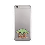 Manitoba iPhone 6 Plus / 6S Plus Uyumlu Baby Yoda Tasarımlı Şeffaf Silikon Telefon Kılıfı, Çok Renkli