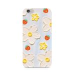 Manitoba iPhone 6 Plus / 6S Plus Uyumlu Baskılı Yumuşak Silikon Şeffaf Telefon Kılıfı, Çiçek ve Çilek Deseni