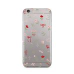 Manitoba iPhone 6 Plus / 6S Plus Uyumlu Baskılı Yumuşak Silikon Şeffaf Telefon Kılıfı, Çiçek ve Kalp Deseni