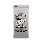 Manitoba iPhone 6 Plus / 6S Plus Uyumlu Baskılı Yumuşak Silikon Şeffaf Telefon Kılıfı, Espresso Deseni