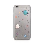Manitoba iPhone 6 Plus / 6S Plus Uyumlu Baskılı Yumuşak Silikon Şeffaf Telefon Kılıfı, Gezegen Deseni