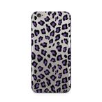 Manitoba iPhone 6 Plus / 6S Plus Uyumlu Baskılı Yumuşak Silikon Şeffaf Telefon Kılıfı, Leopar Desen, Siyah-Mor