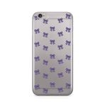 Manitoba iPhone 6 Plus / 6S Plus Uyumlu Baskılı Yumuşak Silikon Şeffaf Telefon Kılıfı, Mor Fiyonk Deseni