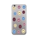 Manitoba iPhone 6 Plus / 6S Plus Uyumlu Baskılı Yumuşak Silikon Şeffaf Telefon Kılıfı, Renkli Smiley Desen