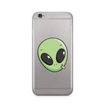 Manitoba iPhone 6 Plus / 6S Plus Uyumlu Baskılı Yumuşak Silikon Şeffaf Telefon Kılıfı, Yeşil Alien Desen
