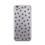 Manitoba iPhone 6 Plus / 6S Plus Uyumlu Baskılı Yumuşak Silikon Şeffaf Telefon Kılıfı, Yıldız Deseni, Mavi