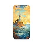 Manitoba iPhone 6 Plus / 6S Plus Uyumlu Baskılı Yumuşak Silikon Telefon Kılıfı, Deniz Feneri Deseni