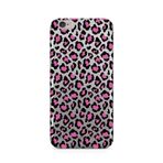 Manitoba iPhone 6 Plus / 6S Plus Uyumlu Baskılı Yumuşak Silikon Telefon Kılıfı, Leopar Desen, Pembe-Siyah