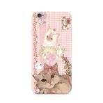 Manitoba iPhone 6 Plus / 6S Plus Uyumlu Baskılı Yumuşak Silikon Telefon Kılıfı, Pembe, Kedi Desenli