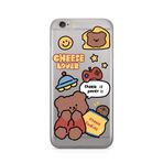 Manitoba iPhone 6 Plus / 6S Plus Uyumlu Cheese Lover Tasarımlı Şeffaf Telefon Kılıfı, Çok Renkli